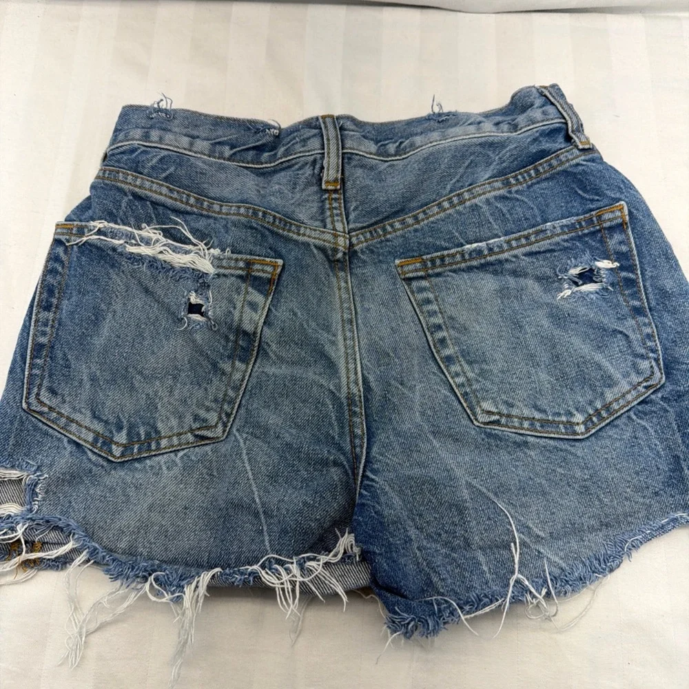 Zara Frayed Blue Jean Shorts
